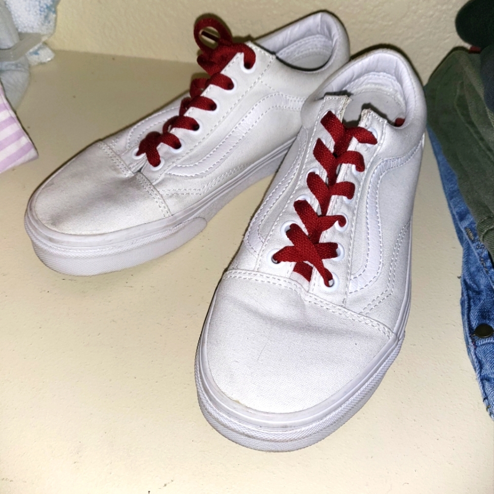 White Vans, With Red Strings - image 1